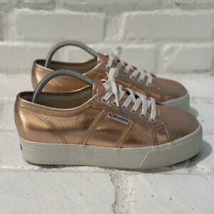 Superga 2790 Platform Sneaker in Rose Gold, Women’s size 9.5